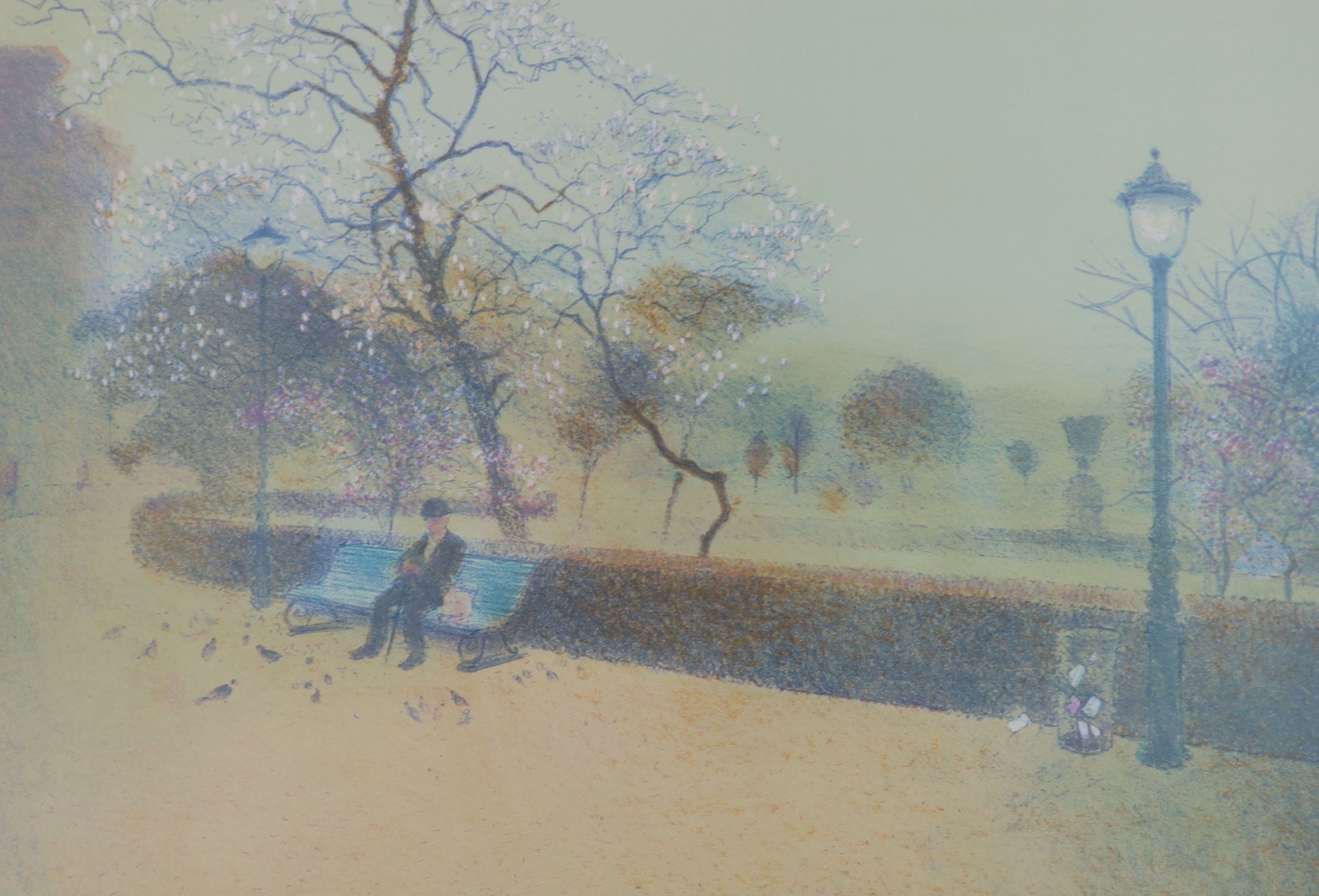 Derek Mynott, lithograph, 'Spring in the Park', 100/250, 40 x 55cm and Donald Wilkinson, lithograph, 'Wild Montbretia', 137/225, 55 x 44cm